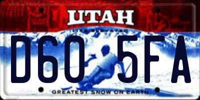 UT license plate D605FA