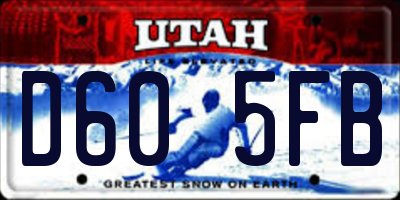 UT license plate D605FB