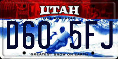 UT license plate D605FJ