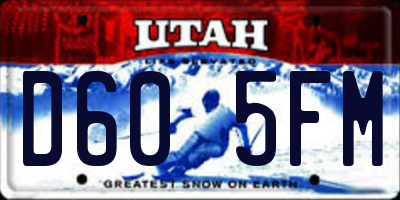 UT license plate D605FM