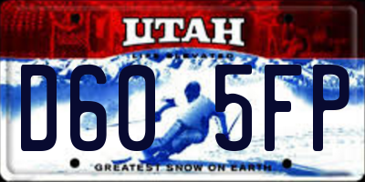 UT license plate D605FP