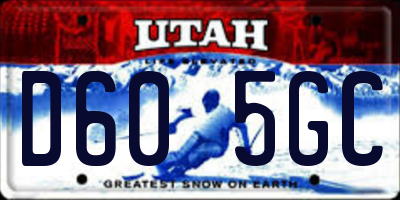 UT license plate D605GC