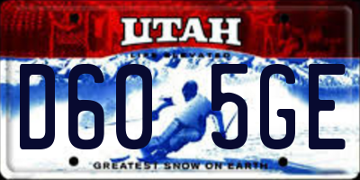 UT license plate D605GE