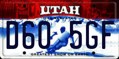 UT license plate D605GF