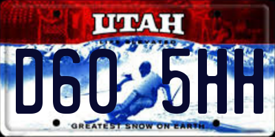 UT license plate D605HH