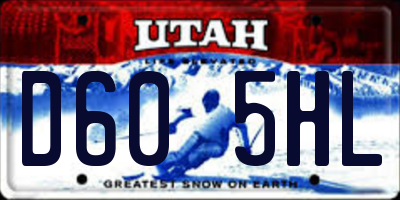 UT license plate D605HL