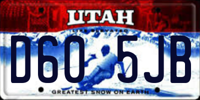 UT license plate D605JB
