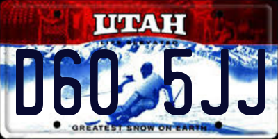 UT license plate D605JJ