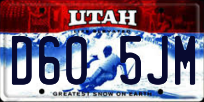 UT license plate D605JM