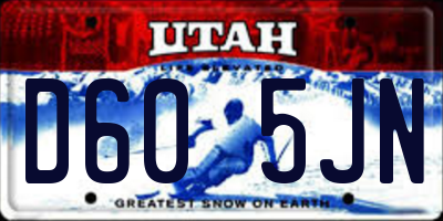 UT license plate D605JN