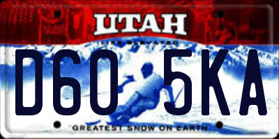 UT license plate D605KA