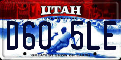 UT license plate D605LE