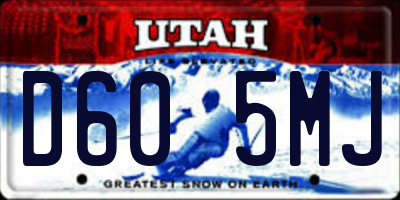UT license plate D605MJ
