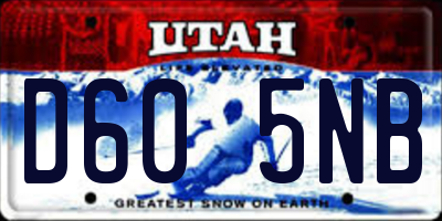 UT license plate D605NB