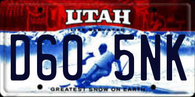 UT license plate D605NK