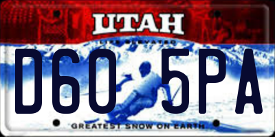 UT license plate D605PA