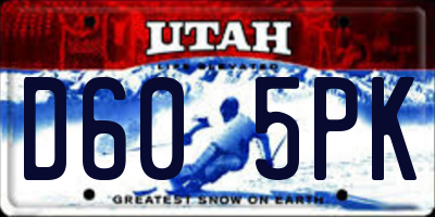 UT license plate D605PK