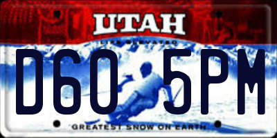 UT license plate D605PM