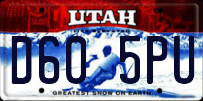 UT license plate D605PU