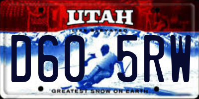 UT license plate D605RW