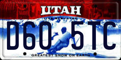 UT license plate D605TC