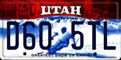 UT license plate D605TL