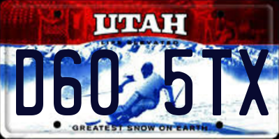 UT license plate D605TX