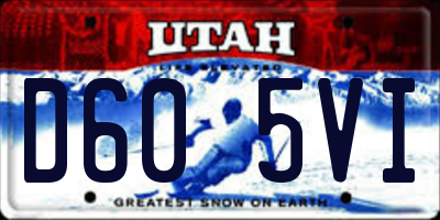 UT license plate D605VI