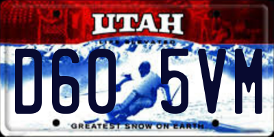 UT license plate D605VM