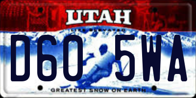 UT license plate D605WA