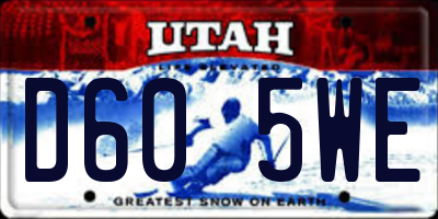 UT license plate D605WE