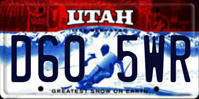 UT license plate D605WR