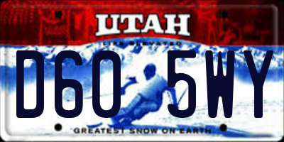 UT license plate D605WY
