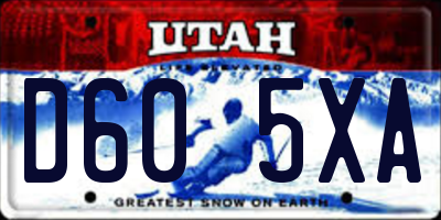 UT license plate D605XA