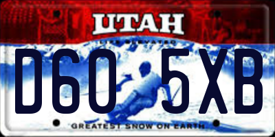 UT license plate D605XB