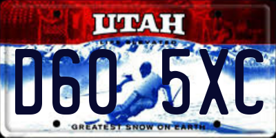 UT license plate D605XC