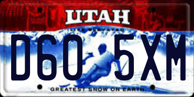 UT license plate D605XM