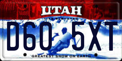 UT license plate D605XT