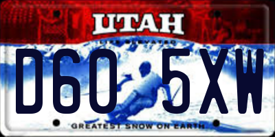 UT license plate D605XW