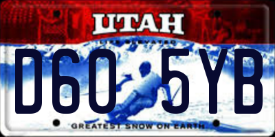 UT license plate D605YB