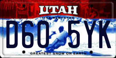 UT license plate D605YK
