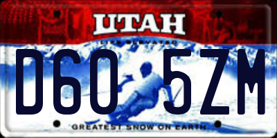 UT license plate D605ZM