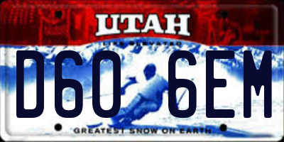 UT license plate D606EM