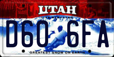UT license plate D606FA