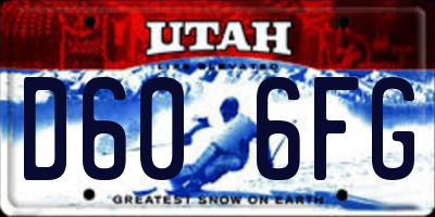 UT license plate D606FG