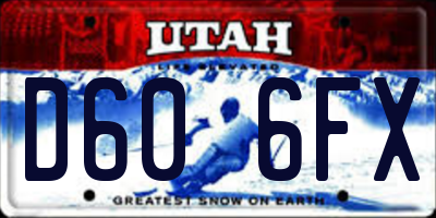 UT license plate D606FX