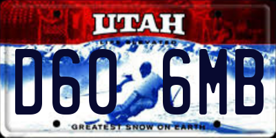 UT license plate D606MB