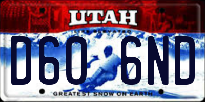 UT license plate D606ND