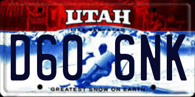 UT license plate D606NK