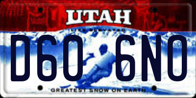 UT license plate D606NO